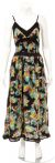 Main image of Spaghetti Strapped Butterfly Print Summer Dress in Black